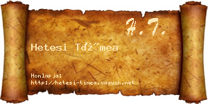 Hetesi Tímea névjegykártya
